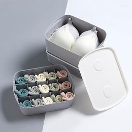 Storage Drawers Compartment Box With Lid Underwear Socks Compartmented Bras Container 10 Grid Case Dustproof Organiser