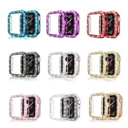 Double Diamond PC Bumper case for Apple Watch 8 1 2 3 4 5 6 SE 7 PC Armour Cover