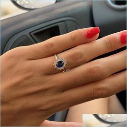 Wedding Rings Wedding Rings Trendy Jewellery For Women Cubic Zirconia Charms Bridal Engagement White Gold Colour Ring Drop Brit22 Delive Dhevm