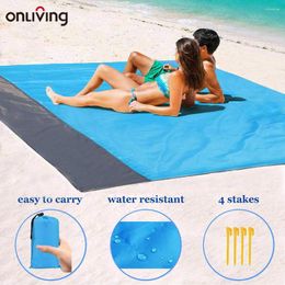 Outdoor Pads ONLIVING Pocket Beach Blanket Waterproof Picnic Mat Protable Lightweight Camping Ground Sleeping Mattress