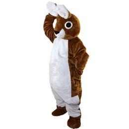 Brown Rabbit Mascot Costume Top quality Cartoon Bunny Anime theme character Adults Size Christmas Carnival Birthday Party Outdoor Outfit