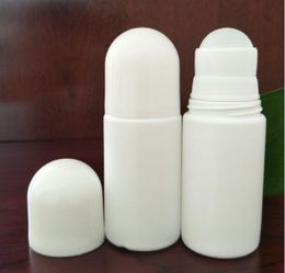 50ml Plastic White Roll On Deodorant Bottles Big Roller Ball Empty Cosmetic Essential Oil Roll-on Containers lin3258