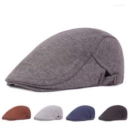 Berets Fashion Beret Men Women Cotton Blends Peaked Cap Golf Driving Sun Flat Artistic Retro Sboy Hats Adjustable