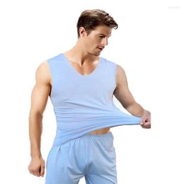 Men's Sleepwear 2022 Summer Ice Pyjama V-collar Trackless Pyjamas Men's Shorts Home Wear Suit Pants Thin Section Short Sleeve Two-piece