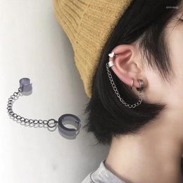 Backs Earrings Super Cool Dark Simple Chain One-piece Ear Bone Clip Male And Female Jumper