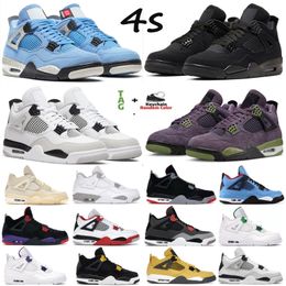 Jumpman 4 Canyon Purple Men Basketball Shoes For Sale Red Thunder Sail Black Cat 4s White Oreo Pure Money Purple Cool Grey Motorsports Mens Womens Sneakers US 5.5-13