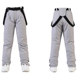 Skiing BIB Pants -30 Warm Unsex Women's and Men' Snow Winter Outdoor Sports Belt Snowboarding Trousers Waterproof Windproof Ski Suit Bibs L221025