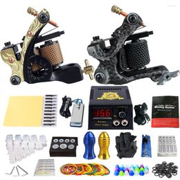 Tattoo Guns Kits Solong Chine Gun Machine Set Power Supply Foot Pedal Needles Grips Body Arts Supplies TK202-6