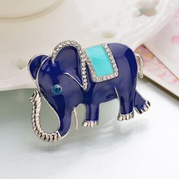 Brooches Arrival Lovely Blue Texture Enamel Elephant Shape Brooch Crystal Pins For Women Kids Scarf Clothes Jewellery