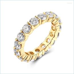 Wedding Rings Wedding Rings Mangopieluxury One Row Austrian Cubic Zirconia Eternity Fashion Gold Colour Bandweddingwedding Brit22 Drop Dhdxw