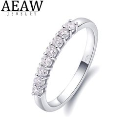 Anillos de boda AEAW 14K Gold blanco 025ctw 2 mm DF Conocimiento de corte redondo Laboratorio de banda de boda de boda anillo de diamantes para mujeres 221024