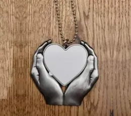 Wholale Custom Memory Heart Sublimation Photo Necklace with Hands Photo Wings Locket Picture Necklace Pendant Chains Jewellery