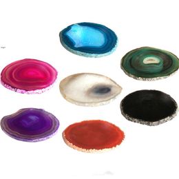 Factory Arts Crafts Pendants Agate Coasters for Drinks Crystal Stone Coaster Geode Decorative Gifts Non-Skid 3-3.8" GCC117