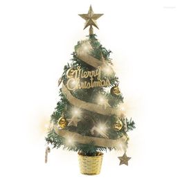 Christmas Decorations 45cm Mini Tree Ornaments With LED String Lights Ball Ornament For Xmas Party Shop Window Home Decoration