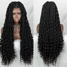 Synthetic Dreadlock Lace Front Braid Wig Box Braided Lace Frontal Wigs 34inch G212