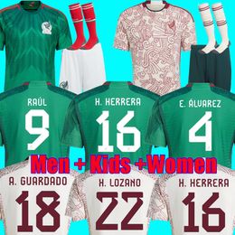 2022 Fans Spieler Mexiko Soccer Trikot kostenlos DHL oder UPS Versand an Staaten 3xl 4xl 22 23 Raul Chicharito Lozano dos Santos Fußballhemd Kinder Kit Frauen Männer Sets Uniformen