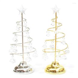 Christmas Decorations Table Top Tree LED Light Up Trees Silver/Gold Spiral Lighted