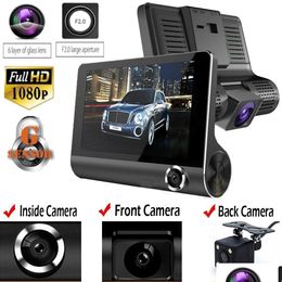 Car Dvr Original 4 Camera Video Recorder Rear View Registrator Ith Two Cameras Dash Cam Dual Lens New Arrive Dr Otrle