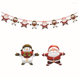 Party Decoration Merry Christmas Santa Claus Reindeer Paper Pennants Bunting Garland Banners Backdrop Supplies Shopping Mall Decorations