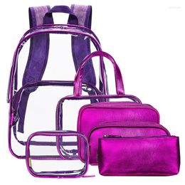 Backpack High Quality PVC Transparent Women Bag Soft Female Casual Bagpack Mochilas Teenager Girl School Bags