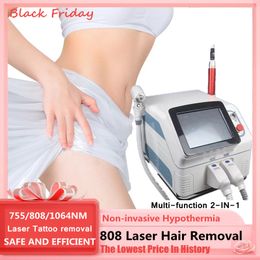 Black Friday Nuova versione laser 2023 della macchinetta per tatuaggi YAG 532 1064 nm 808 Diodo Depilazione due in uno Beauty Home Commerciale efficiente e sicuro