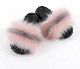 factory price Real Fur Slippers Slides white Colour Shoes Furry Fuffly Slipper