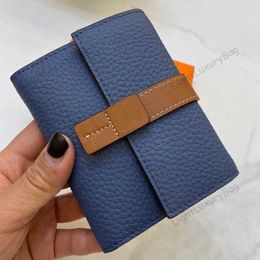 Flap Square Wallet Two-tone Designer Leather Fashion Tri-fold Light Luxury Purses For Men And Women Classic Famous Brand 220218