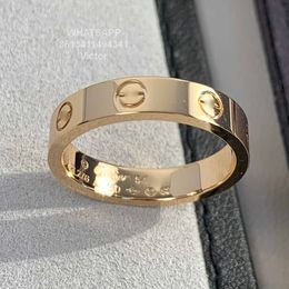 Anelli a fascia 18K 3.6mm anello d'amore V materiale in oro non tramonterà mai anello stretto senza diamanti riproduzioni ufficiali del marchio di lusso Con contatoreWHU3