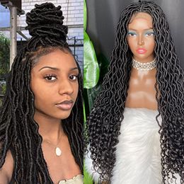 Synthetic Dreadlock Lace Front Braid Wig Box Braided Lace Frontal Wigs 34inch 36inches G211