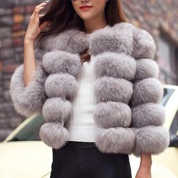 Faux Fur Jackets Women Autumn Winter Top Fashion White Coat Elegant Thick Warm 2022