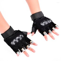 Cycling Gloves Green Laser Beam Multi Luminous Glove Stage Props DJ Night Glow Led Palm Finger Light Dancing Club