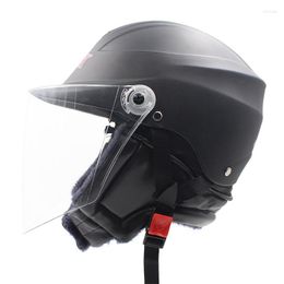Motorcycle Helmets Open Face Helmet Dirt Bike Motocross Flip Up Clear Visor Half With Detachable Ears Scarf For Motorbike