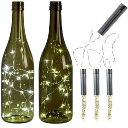 Strings 10/ 20 LED Cork Shape Bottle Lights Battery Wine Starry String Light Wedding Christmas Party Home Decor Fairy