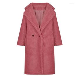 Women's Fur 2022 Arrivals Women's Lambswool Coats Winter Warm Female Overcoats Loose Lady Faux Trendy Woman Clothes Outerwear