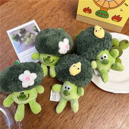 Kawaii Vegetable Plush Doll Keychain Green Brocoli Pendant Cute Soft Stuffed Toy Pendant Children Kids Gifts