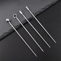 Barware Bar Tools Stainless Steel Cocktail Picks Fruit Stick Toothpicks Martini Picks Dessert Forks cocktail sticks kitchen toolsLT127