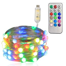 Strings 5V USB Fog Shaped Lamp Bead LED Pixel String WS2812B RGB Dream Color Individually Addressable Fairy Light 10M 100leds