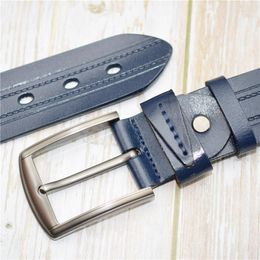 Belts Cow Leather Belt Men Blue/green/coffee/black Male Strap Pin Buckle Waist For Plus Size 110-130CM