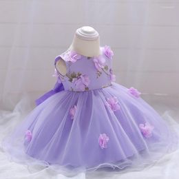 Girl Dresses Baby Dress Wedding Gown Flower Party Hand-stitched Floral Birthday Princess 6-24 Month L1839XZ