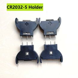 CR2032 Battery Button Coin Cell Holder Socket Case Vertical pins through hole BS-5 CR2032-5 for PCB 200pcs per lot