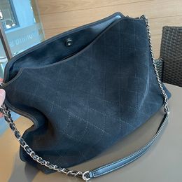 Womens Vintage Nubuck Rubbed Airport Hobo Bags Quilted Aged Silver Strap Shoulder Lareg Capacity Maxi Handbags Fshion Street Trend Outdoor Sacoche 38X30CM