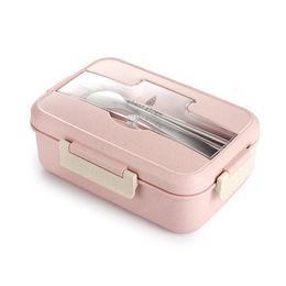 Portable Microwave Bento Box 1000ml Microwave Safe Food Storage Container With Stainless Steel Or PP Tableware
