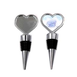 Heart Blank Metal Wine Bottle Stopper For DIY Crystal Dome Cabochones Accessory RRA170