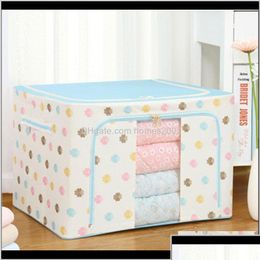 Storage Bags Housekee Organization Home Gardenoxford Cloth Steel Frame Box For Clothes Bed Sheets Blanket Pillow Shoe Hol Otr
