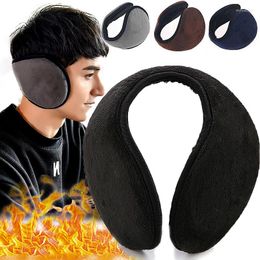 Berets Winter Thickened Wool Warm Earmuffs For Men And Women Outdoor Bicycle Travel Windproof Foldable Solid Earmuff