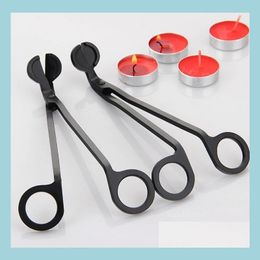 Scissors Stainless Steel Candle Wick Trimmer Oil Lamp Trim Scissor Cutter Snuffer Tool Hook Clipper In Black Zc843 Drop Delivery 202 Dhb6Z