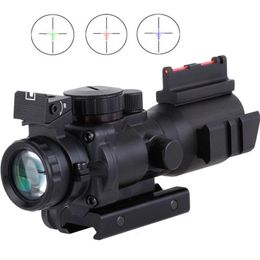 Original Acog 4x32 Riflescope 20mm Dovetail Reflex Optics Scope Tactical Sight for Hunting Rifle Airsoft Sniper Magnifier Air Soft