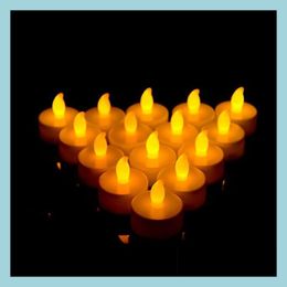 Candles Yellow Colorf Ramadan Decoration Led Candle Flashing Lamp Flameless Candles Home 1Lot/24Pcs T2I52176 Drop Delivery 2022 Garde Dhyja