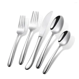 Dinnerware Sets Flatware Set 18/10 Stainless Steel Silverware Travel Portable Cutlery Tableware Kitchen Utensils Knife Spoon Fork