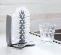 Cleaning Brushes Creative Suction Wall Lazy Cup Brush Dishwashing 2 In 1 Kitchen Office Home Glassware Clean Rotating Tea GCC86